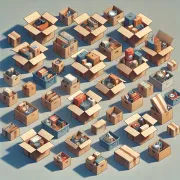 Illustration of open cardboard boxes of packaged goods