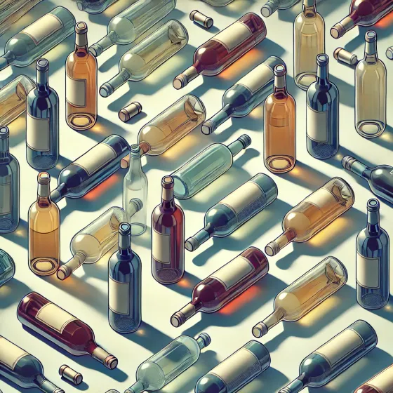 Illustration of wine and spirits bottles