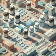 Illustration of pill bottles, blister packs and medical supplies